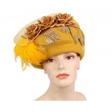 Mujer&apos;s Church Hat  Derby hat  Yellow  80442  eb-52662124